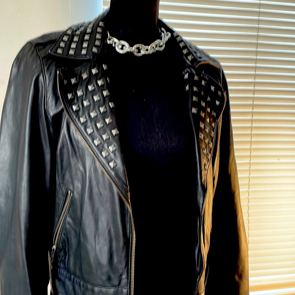 Studded Real Leather Jacket from Nordstrom